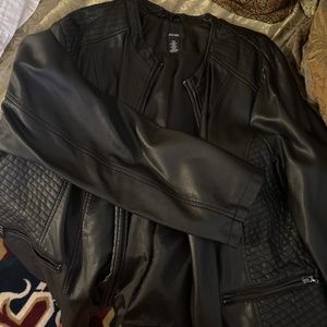 Black leather jacket